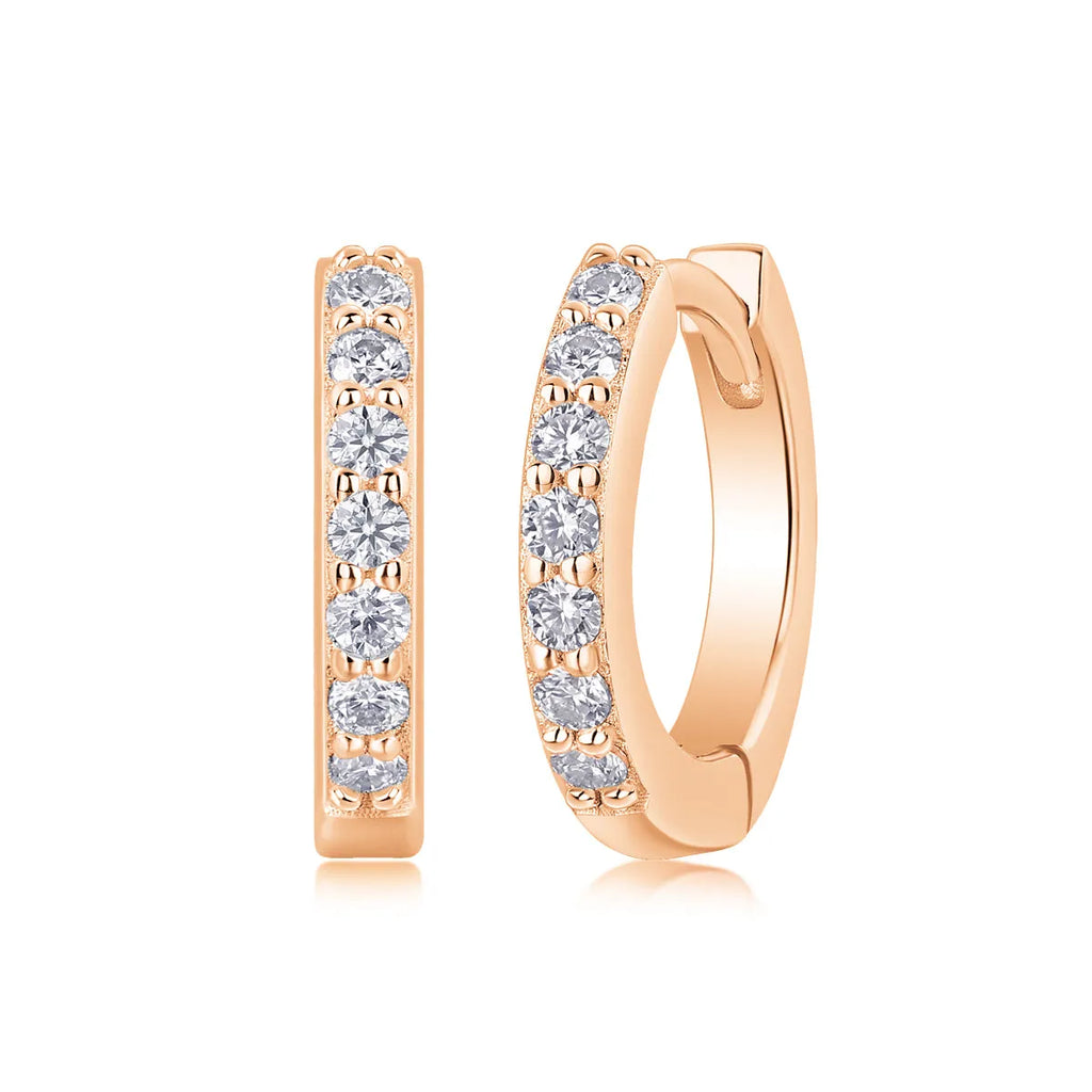 Moissanite stud earrings in S925 silver platinum plated golden colour with gift box and GRA certificate