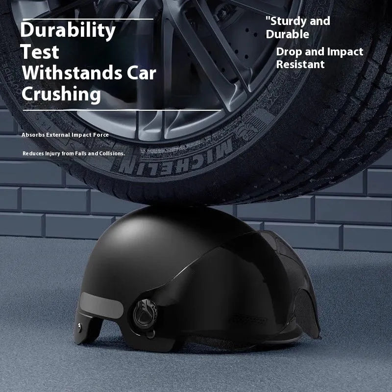 3C certified polypropylene electric motorcycle helmet shown in available colours including light pink and mocha.