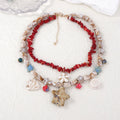 Gold marine life clavicle chain for women with conch shell and starfish pendant on zinc alloy chain
