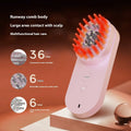 Smart massage comb hair care device with red light therapy function in pink or black colour