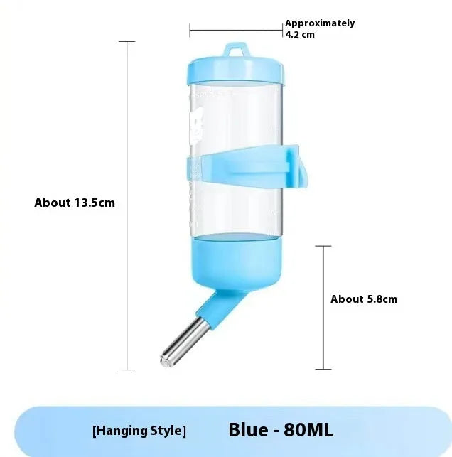 Green ball kettle leak-proof water feeder for small pet cages, shown with a 60ml glass tube.