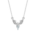 925 silver eagle pendant necklace on an adjustable O-ring chain in white gold or yellow gold colour.