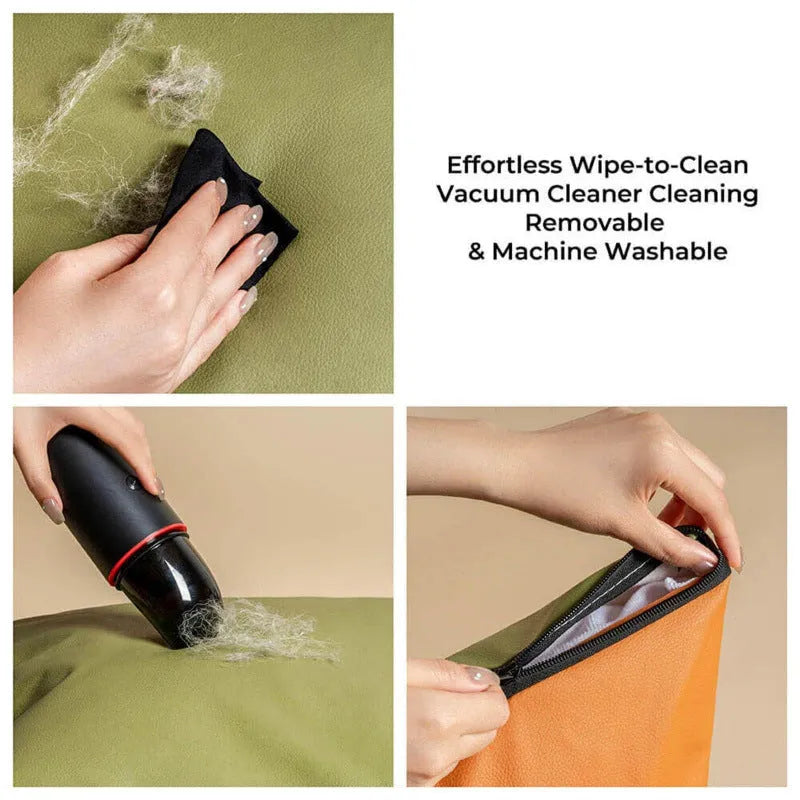 Green waterproof removable pet car nest for dogs on a grey car seat