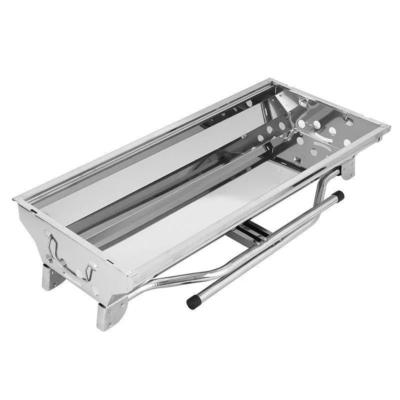 Stainless steel portable folding barbecue oven for outdoor cooking with more than five people capacity