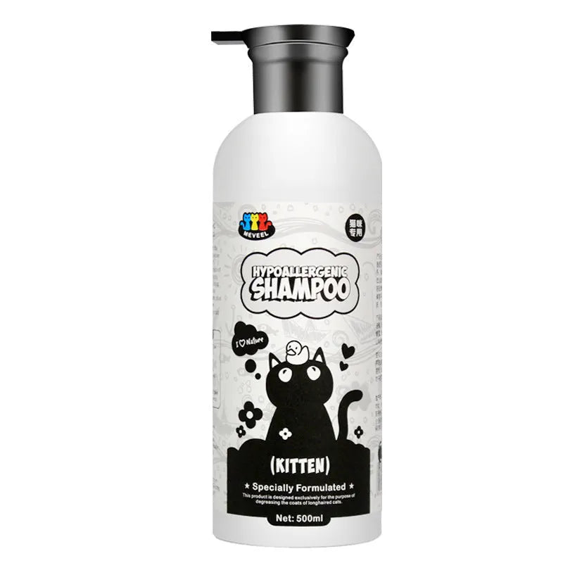 500ml anti-mite cat shower gel bottle with black chin oil deoiling lotion 280ml