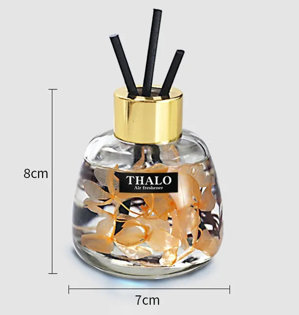 Glass bottle car perfume ornament for vehicle aromatherapy in decorative design.