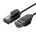 Black plastic network cable for home broadband router, available in lengths from 0.5m to 10m