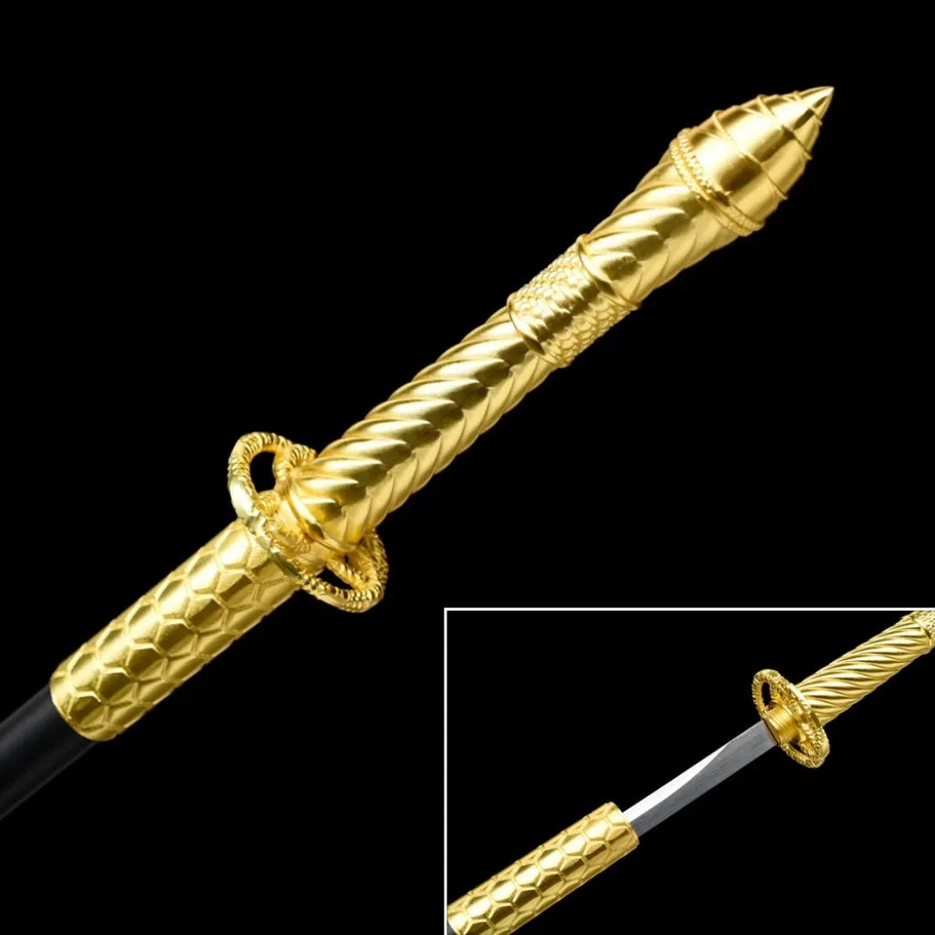 Ancient-style Han-Sword unsharpened manganese steel blade 95cm overall length with zinc alloy fittings