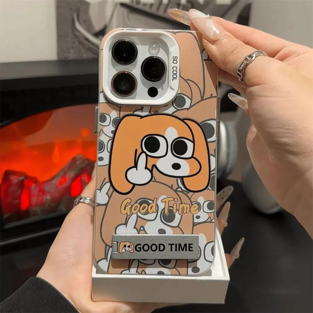 Fashion eccentric dog pattern hard PC phone case for Apple iPhone with anti-fall protection