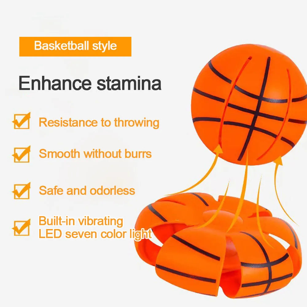 Transformable plastic dog ball toy that changes to flying disc, shown in orange colour