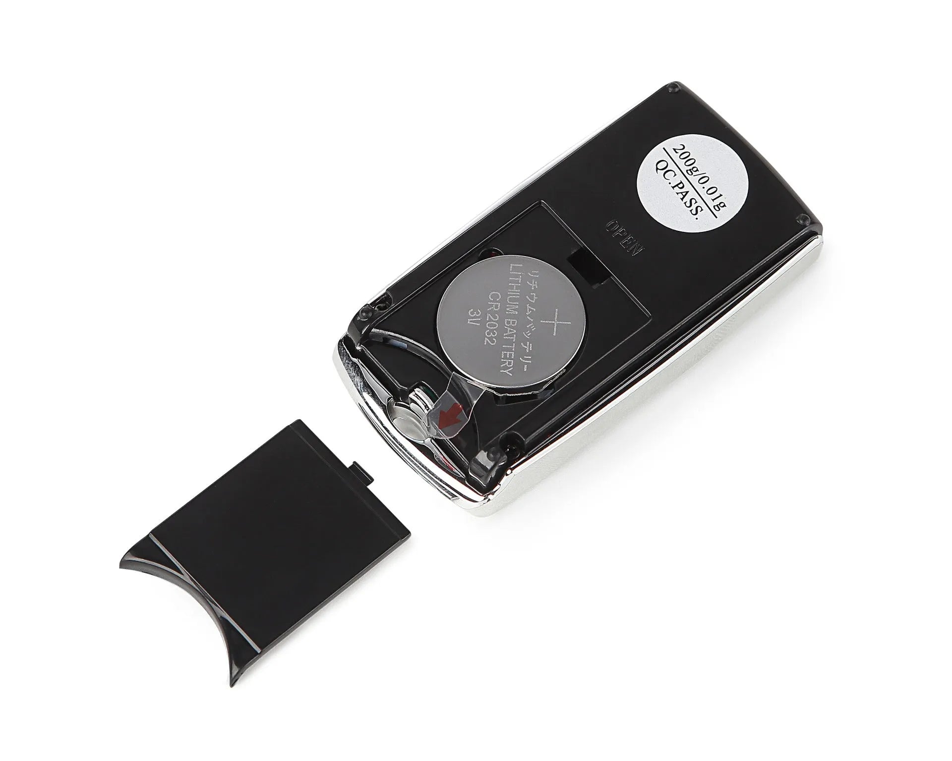 Portable mini digital pocket scale with LCD display, 100g capacity, 0.01g precision, compact grey casing
