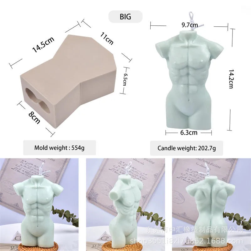 Geometric two-piece silicone mould for making body candles and aromatherapy plasters