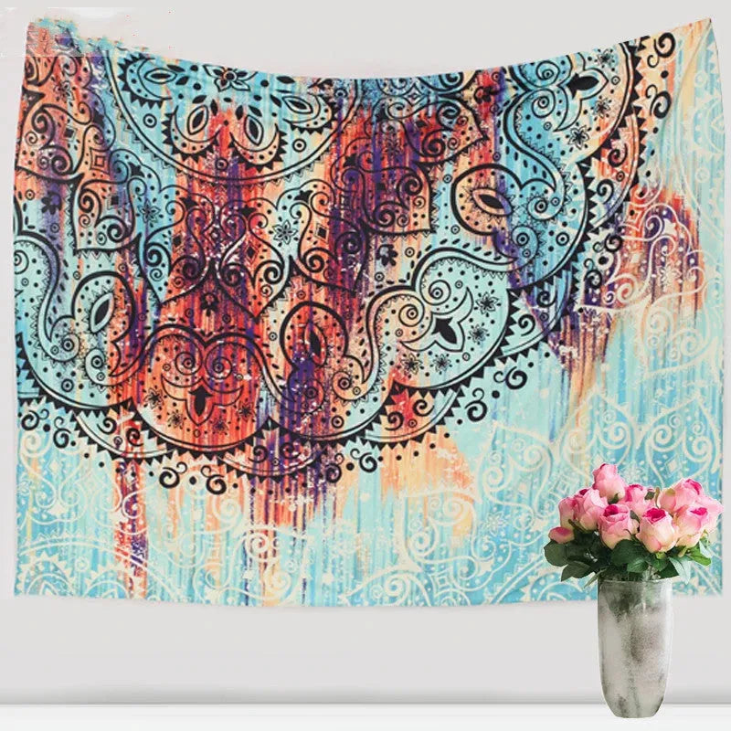Sevenstars bohemian mandala floral tapestry print in 100% polyester for room decoration