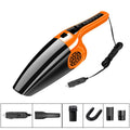 PoHigh Power Hypa black and orange handheld car vacuum cleaner with cigarette lighter plug.
