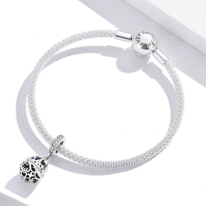 Silver beaded pendant 2.3cm by 1cm electroplated loose bead for jewellery making