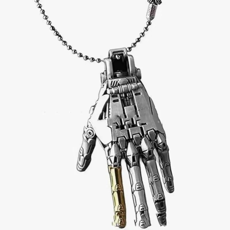 Mechanical bionic hand metal pendant necklace in Manipulator Type A and Type B options with modern simplicity style