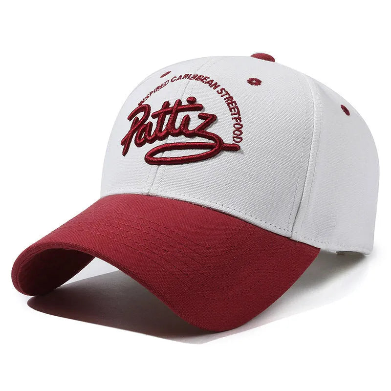 Cotton dome crown adjustable cap with English letter design in khaki colour