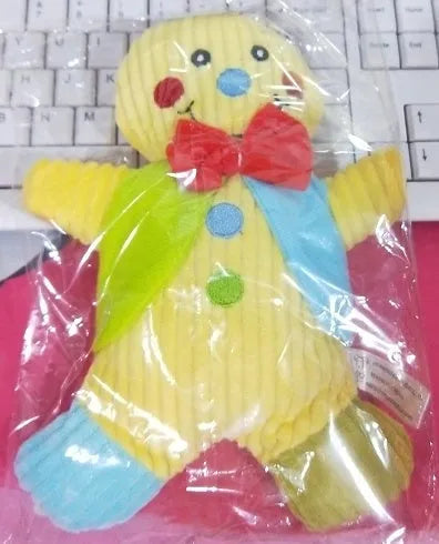 Pet big gingerbread man Christmas toy plush squeaky in blue on white background
