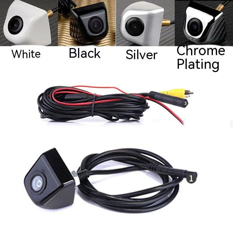 HD waterproof rearview car camera with metal shell and integrated line