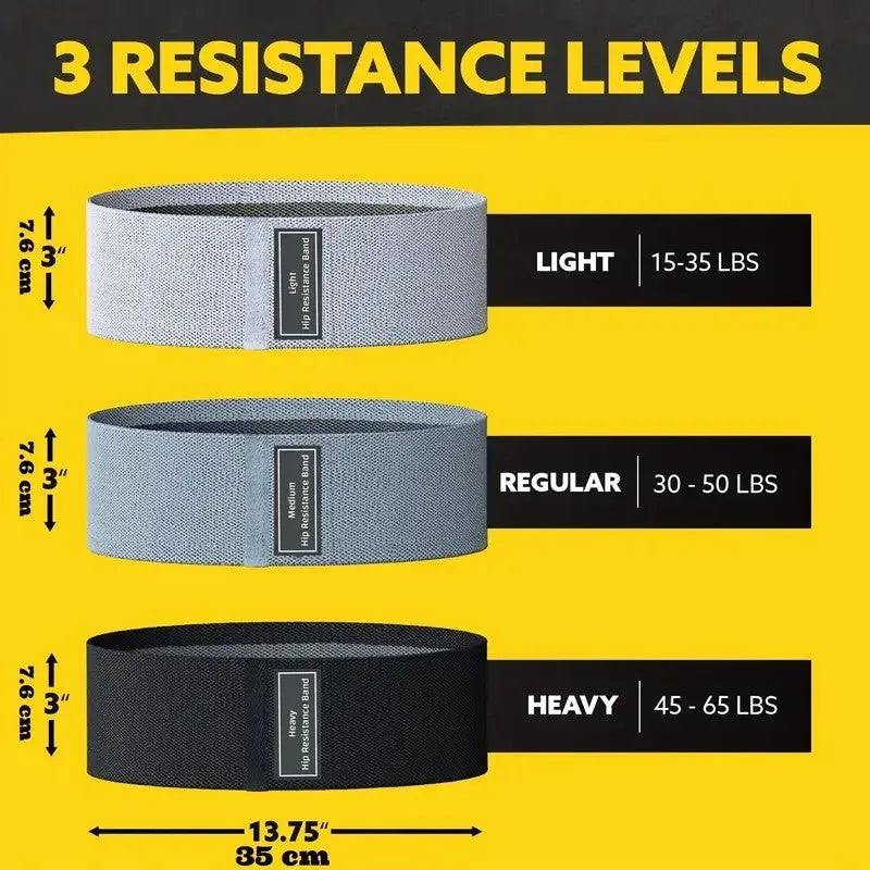 Nylon cloth resistance band for hip and leg exercises in light gray with cloth bag for storage