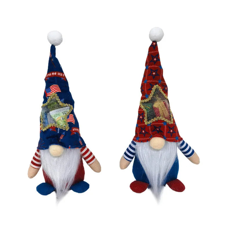 Faceless baby doll candy bag Rudolf Christmas ornament cloth decoration 32x12cm suit style
