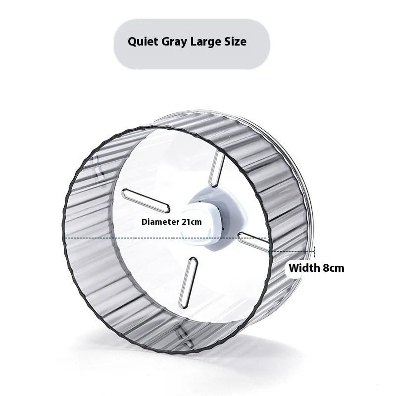 21cm diameter plastic bird running wheel toy in transparent colour with anti-slip tread surface