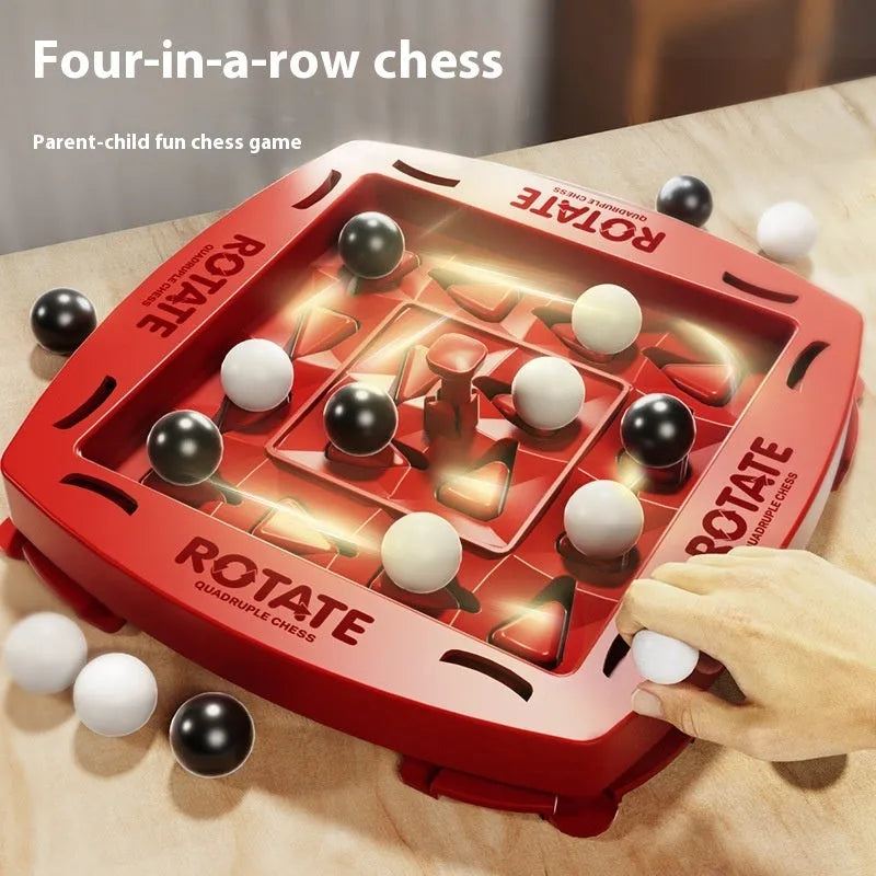 Track Logic Chess family parent-child battle chess educational toy with black and white beads in colour box package