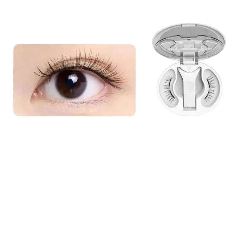 Integrated soap holder plain magnetic false eyelashes in Cold Fog Black with clip and storage bag