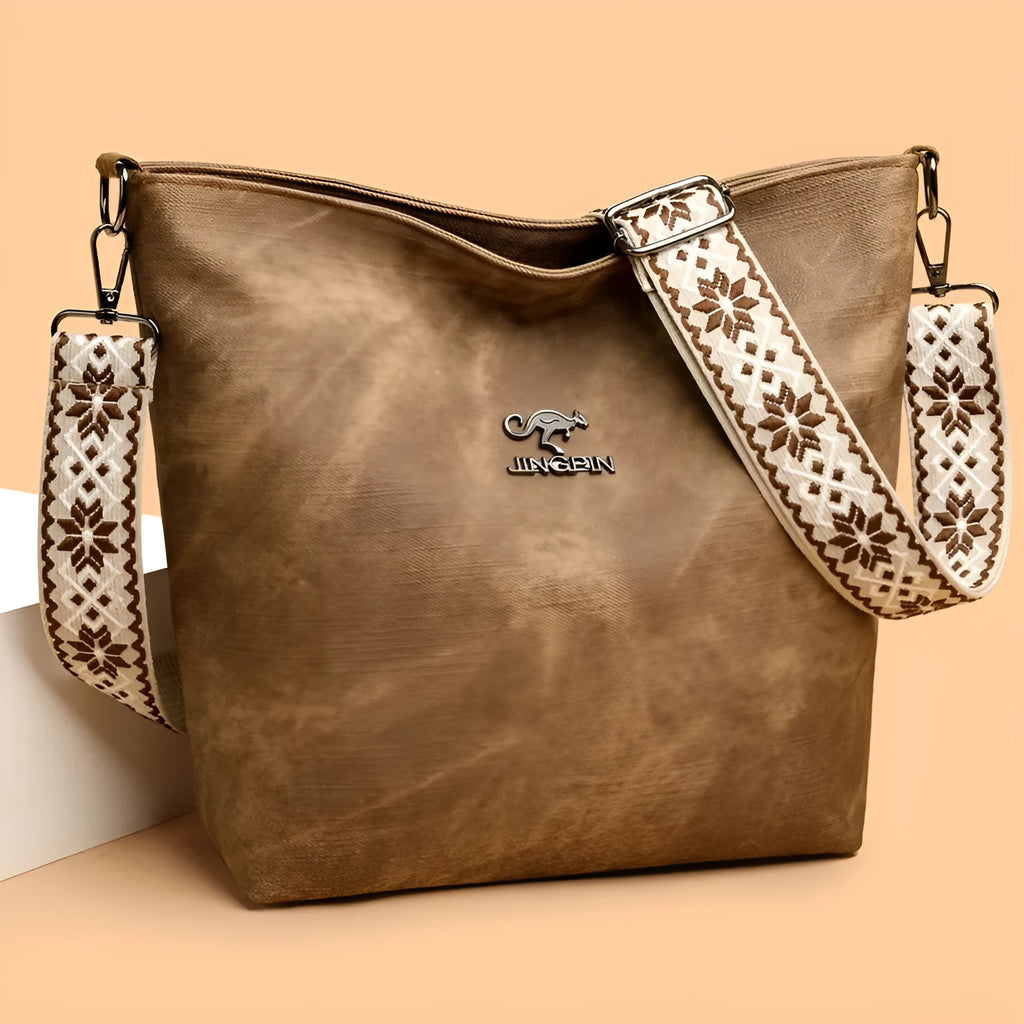 Large capacity soft PU crossbody bag with adjustable single strap in pink colour option