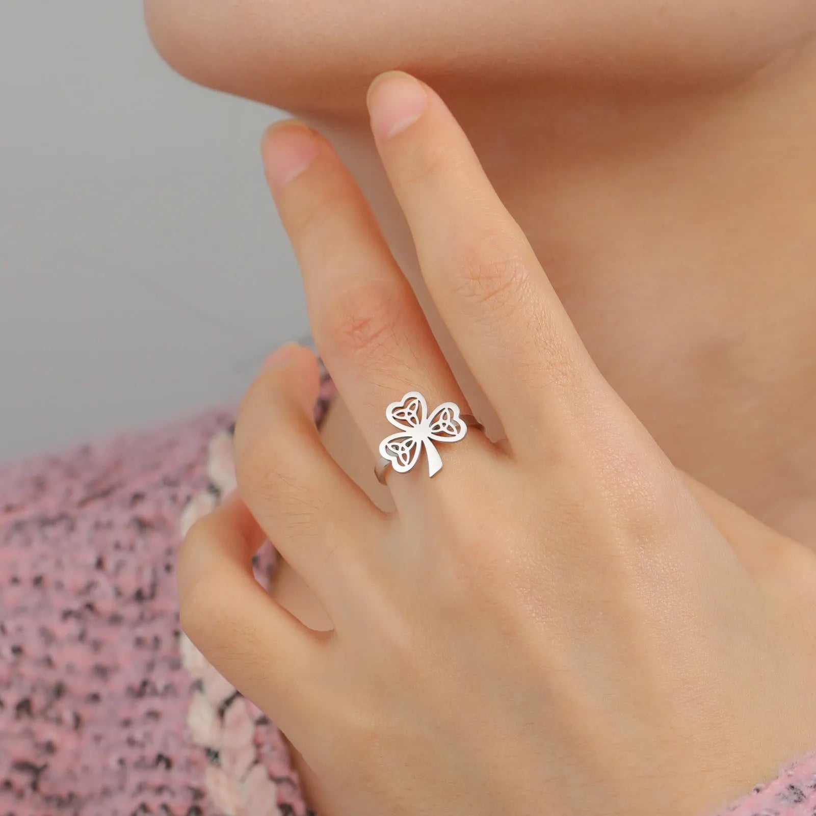Stainless steel hollow ring in gold or steel colour with electroplated finish showing interior hollow construction