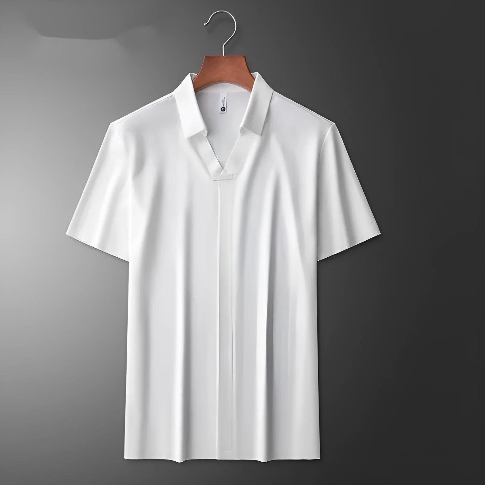 Men's slim fit lapel collar short sleeved polo t-shirt in cotton blend fabric