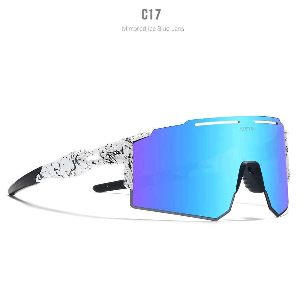 Polarized cycling sunglasses with ultralight TR90 frameless frame and colour options for sports