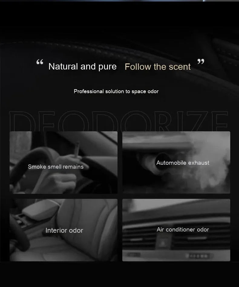 Car aromatherapy solar decoration perfume unit with four fragrance options