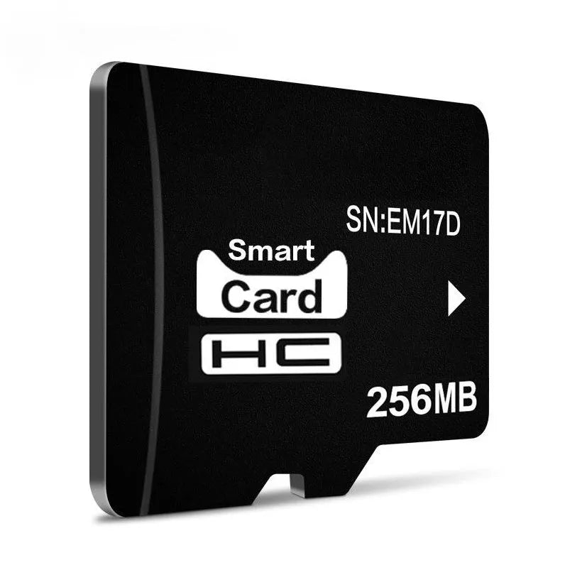 256MB TF microSD memory card in a packaged case for speakers and cameras.