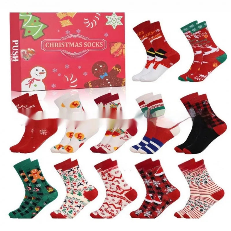 Cute mini Christmas sock resin figurine from a blind box, a festive decoration for holiday trees.