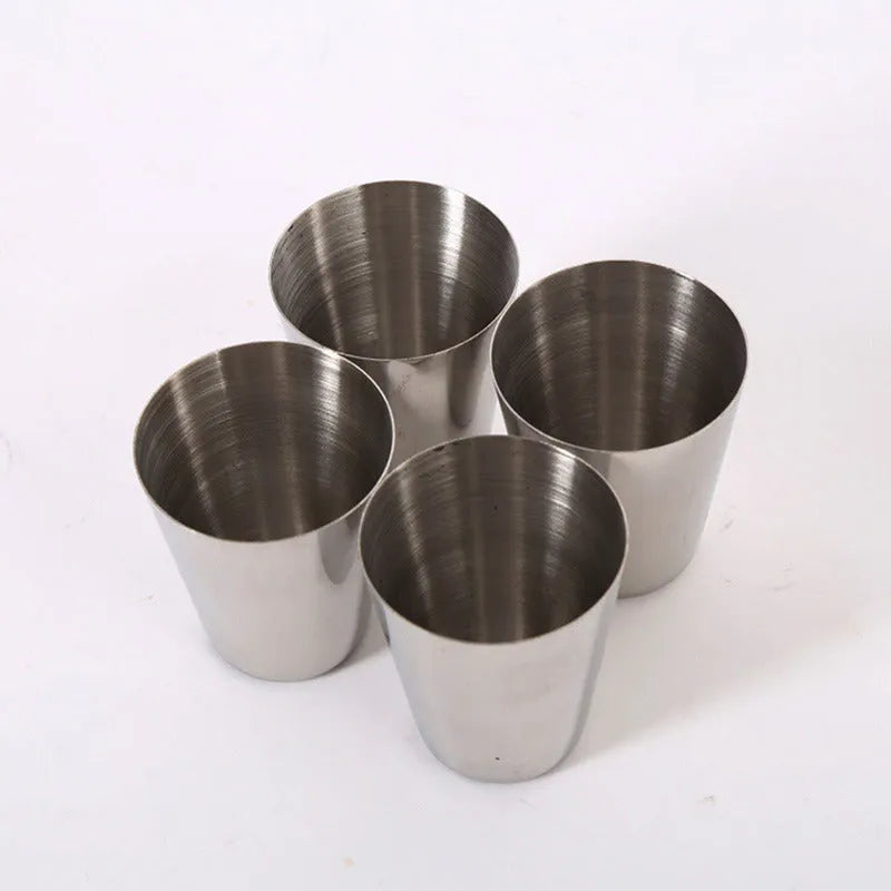 30 ml stainless steel wine glass set with silver finish and PU leather cup holder for outdoor carry