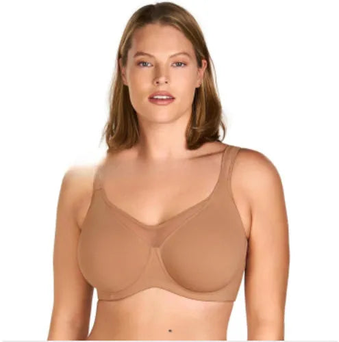 Simple casual women's plus size backless bra in black, 3/4 cup nylon spandex design