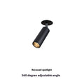 Black aluminium hole track LED spotlight with embedded cylinder housing