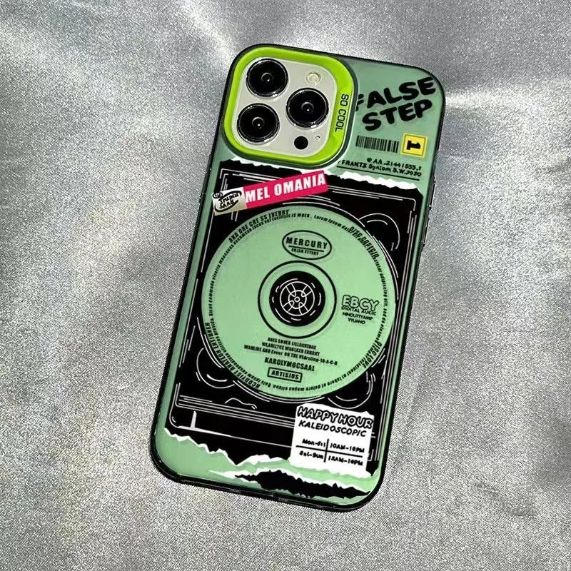 Electroplated disc TPU shockproof phone case for Apple iPhone in double layer silver black or green