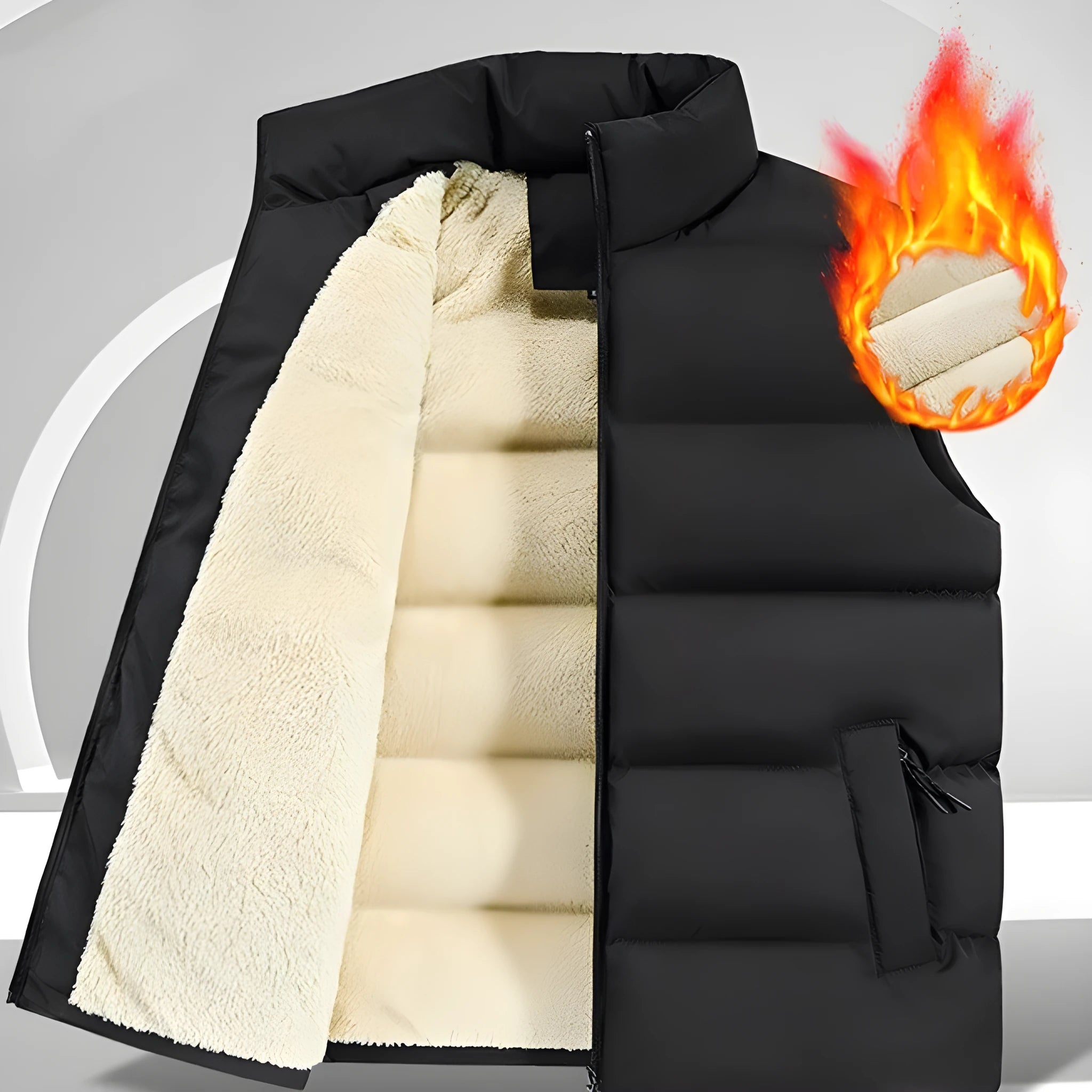 Striped lambswool men's vest in black, dark blue, or red for autumn and winter wear
