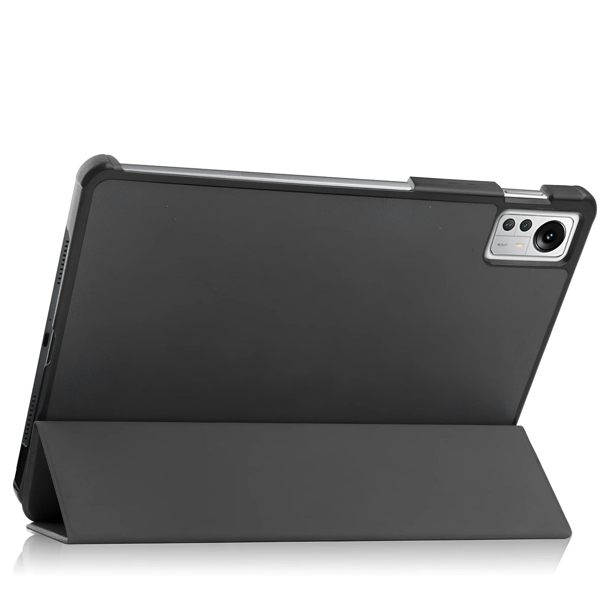 Ultra thin anti drop protective case for Xiaomi Tablet 5 Pro 12.4, tri-fold hard shell, black, front view