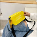 Transparent square women's shoulder bag with diagonal cross design and adjustable strap
