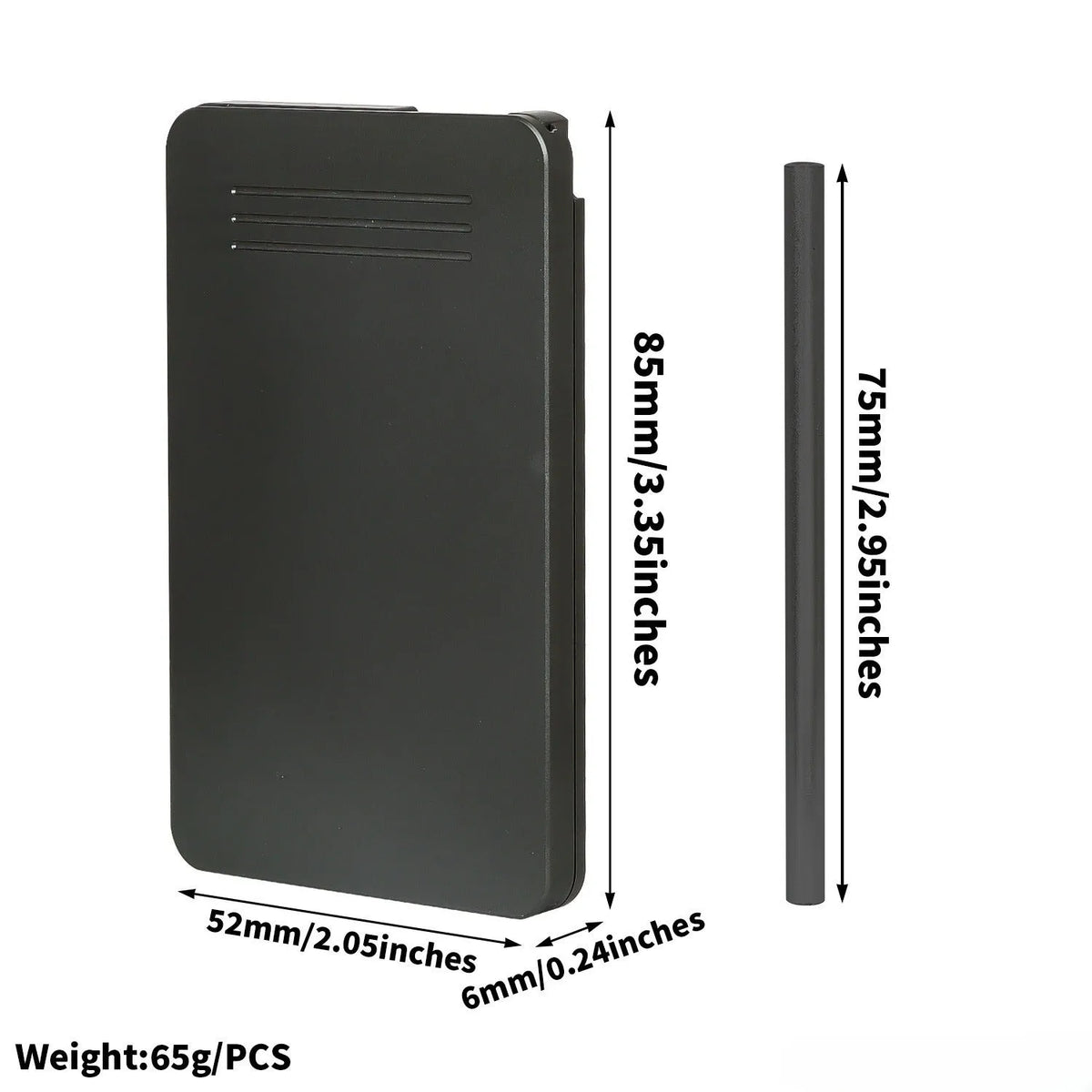 83mm push-pull cigarette case in gold, silver, black, or grey with bottle opener and storage