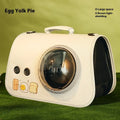 Crossbody pet bag with transparent space cover, PU fabric cartoon pattern, Green Leaves colour