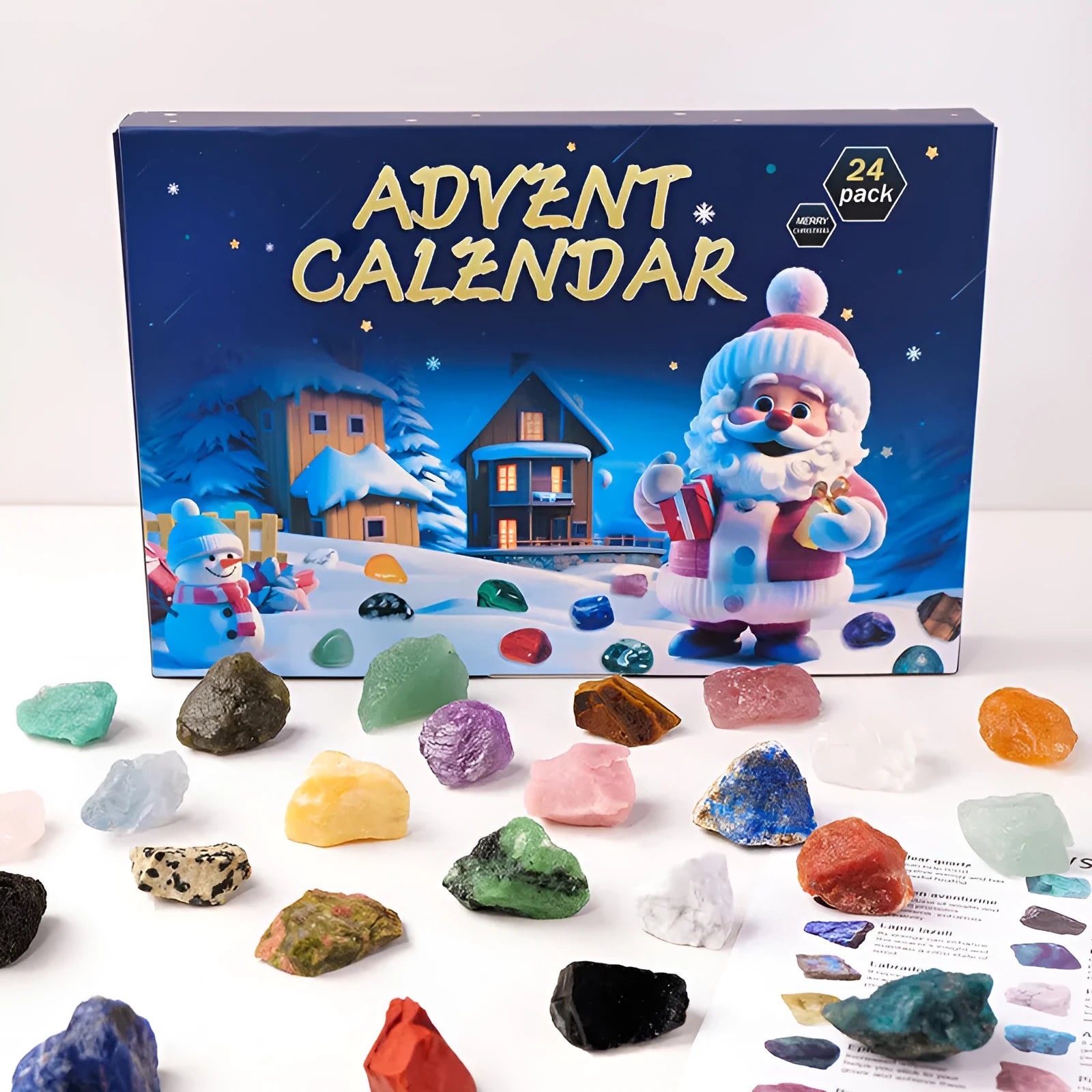 Christmas crystal stone mine rough stone doll in blind box advent calendar for children's development