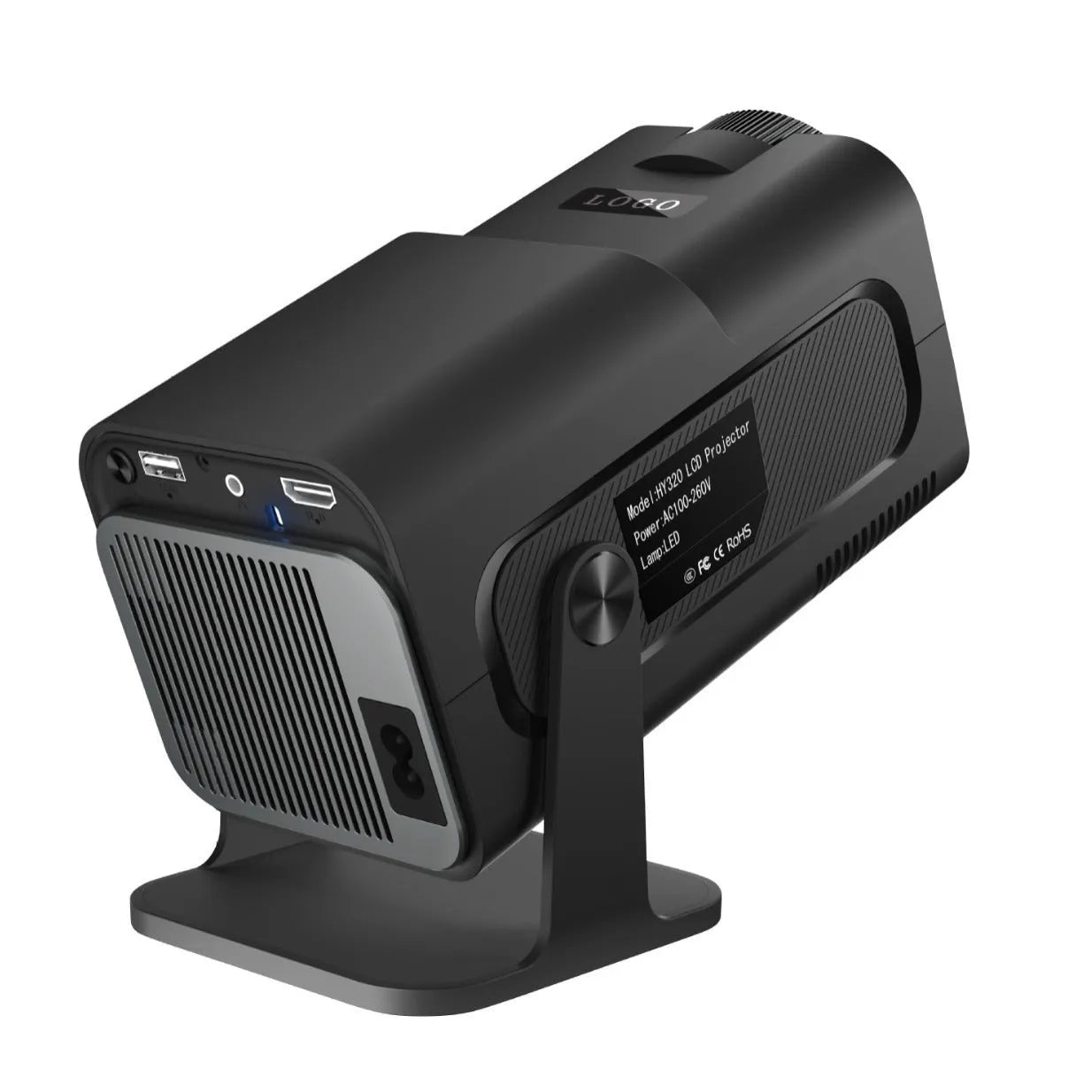 HY320 Android small HD smart projector 1080p with PTZ bracket and remote control