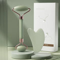 Scraping roll massager set with double-headed roller and scraping board in multiple colours for facial and body massage