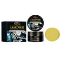 100g bottle of leather cleaning cream with beeswax and a sponge applicator on a white background