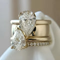 Fashion micro inlaid zircon ring in gold brass drop shape for women