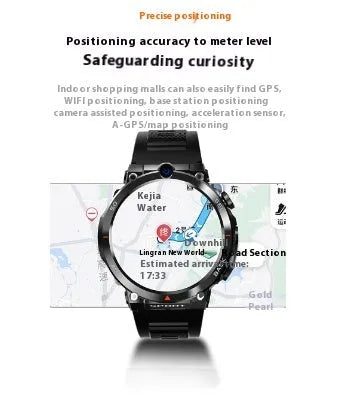 Multi functional sports smartwatch with dual cameras and TFT touch screen display